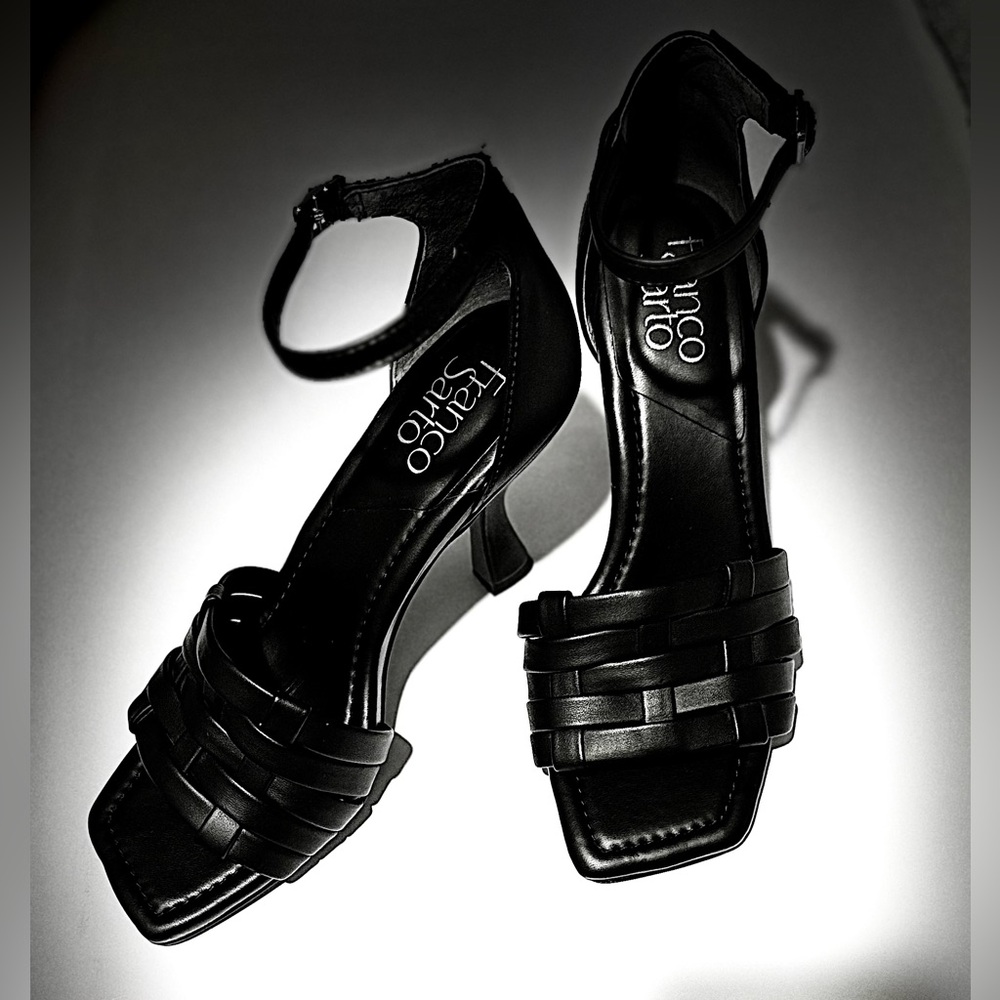 Franco Sarto Black Strappy Heels